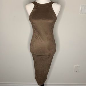 Suede tan dress